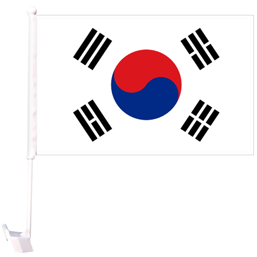South Korea Car Flag