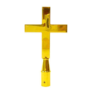 Church cross brass plated 8" finial
