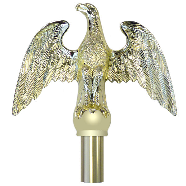 Eagle brass plated finial, 7" wing