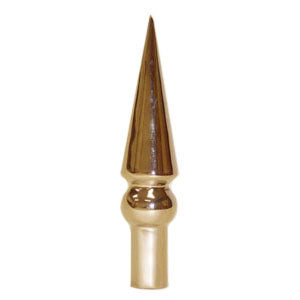 Round spear brass plated finial