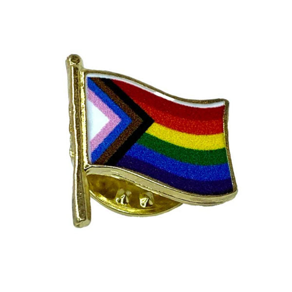 Inclusive Pride Lapel Pin Waving Flag