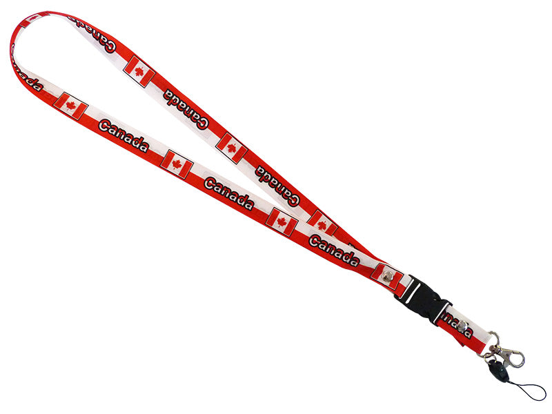 Canada Lanyard - White/Red/Black 18"