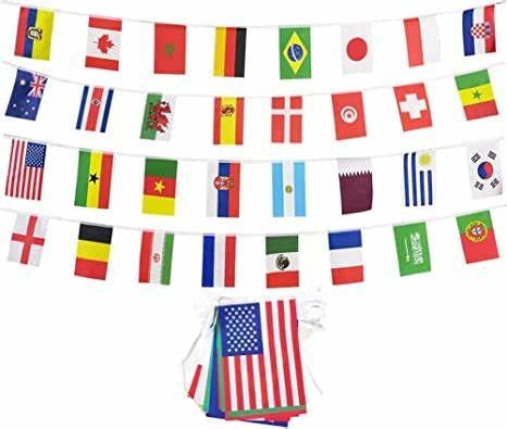 Assorted Countries Pennant String Flags  5.5″ x 8.2″