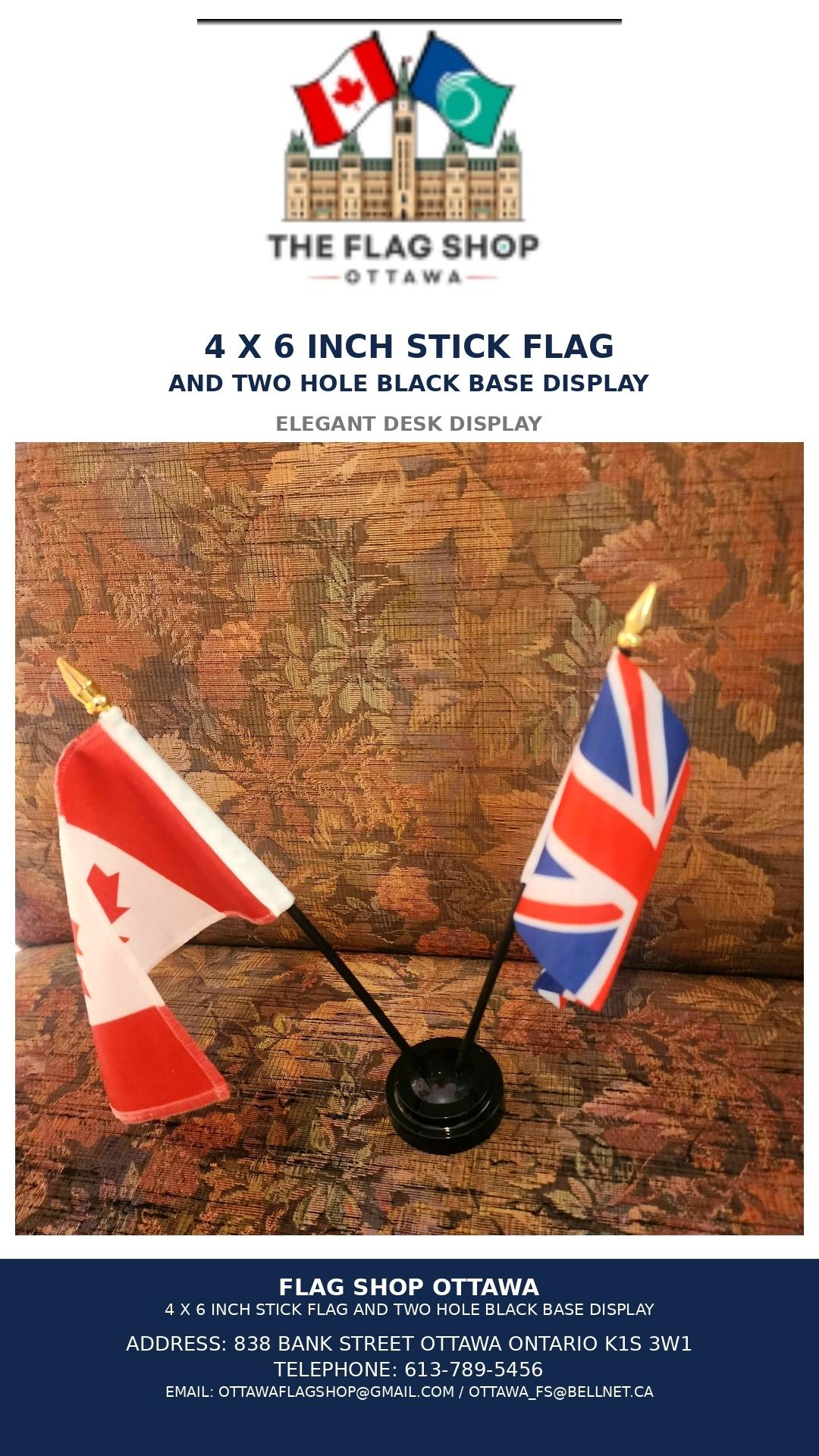 2 hole black plastic with  two  4x6 inch flags