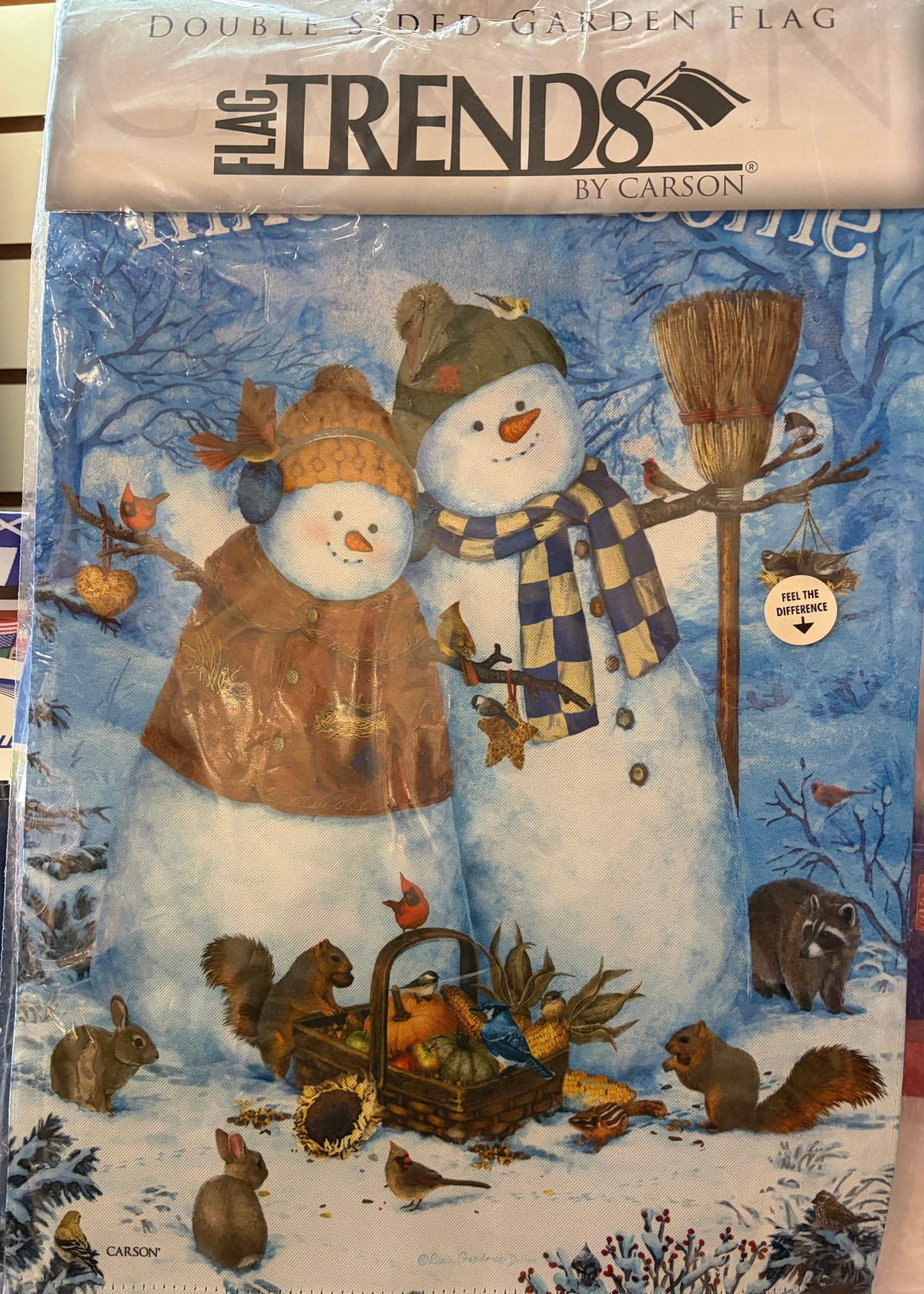 Snowman and Snowlady 12x18 inch Banner