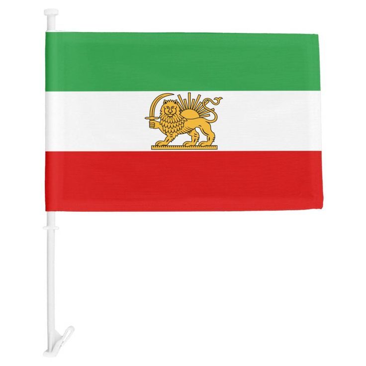 Iran with Lion car flag