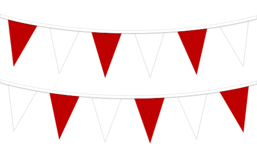 Red/White Plastic Pennant String, 120′