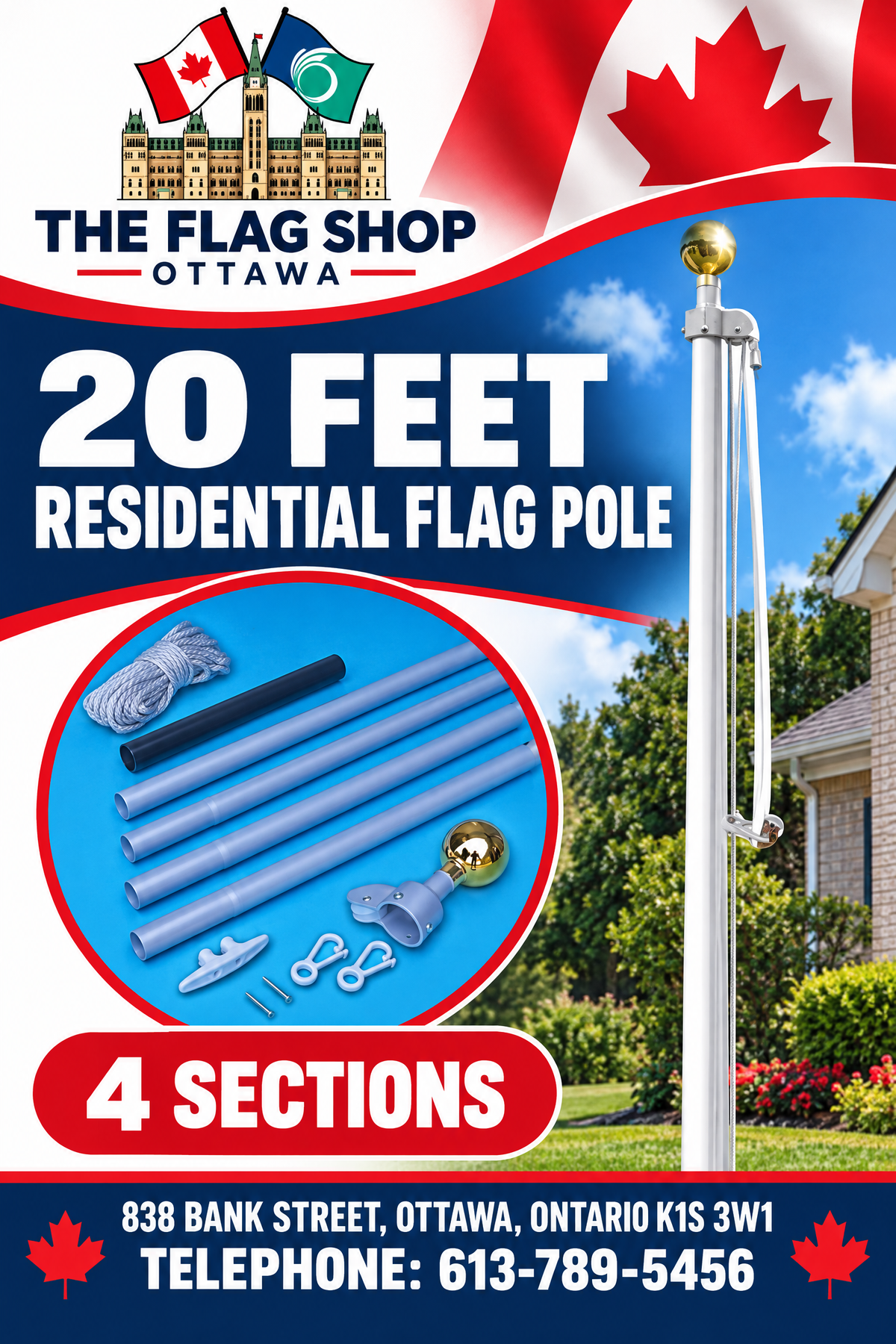 20FT Residential Flag Pole Kit