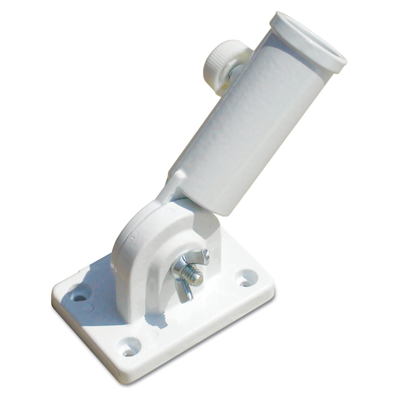 Cast Aluminum Adjustable white  Bracket 1 1/8" diameter hole.