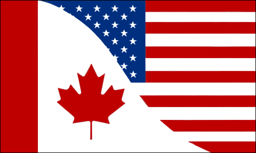 USA/CAN Combo Motorcycle Flag  Flag