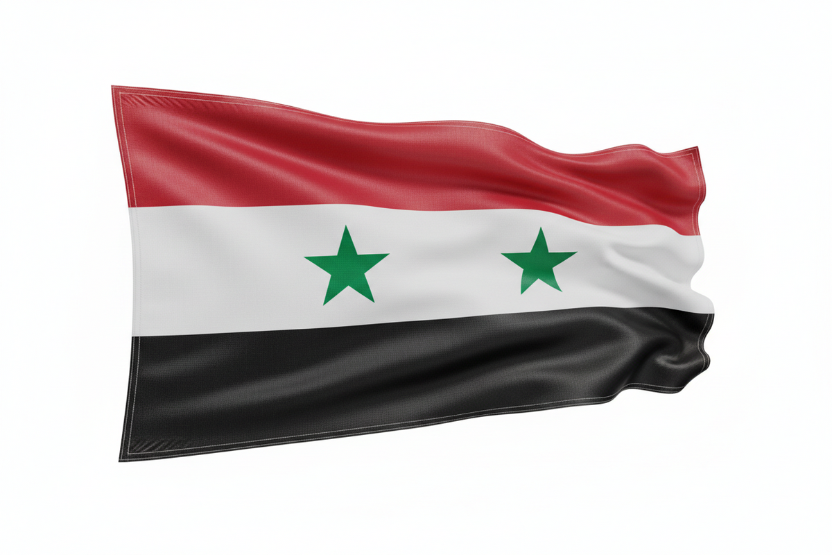 Syria (Independence 3 stars ) AND The National Flag of Syria Two Star